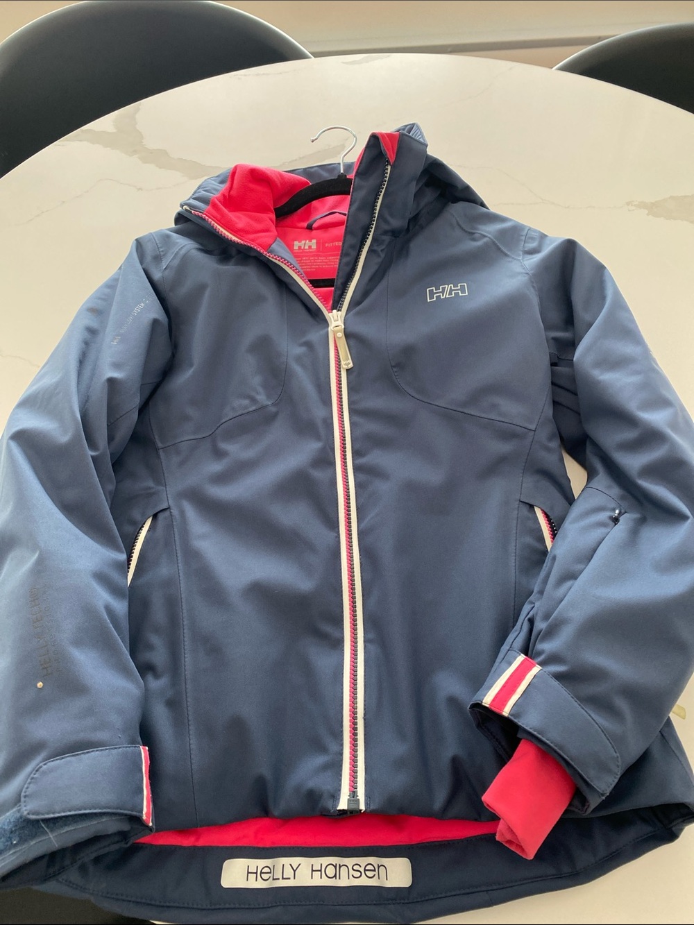Helly Hansen Navy Ski Jacket with Red Accents